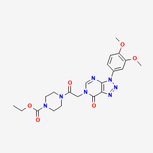 ethyl 4-(2-(3-(3,4-dimethoxyphenyl)-7-oxo-3H-[1,2,3]triazolo[4,5-d]pyrimidin-6(7H)-yl)acetyl)piperazine-1-carboxylate