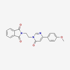 2-(2-(4-(4-methoxyphenyl)-6-oxopyrimidin-1(6H)-yl)ethyl)isoindoline-1,3-dione