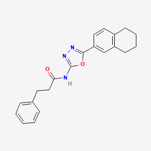 3-phenyl-N-[5-(5,6,7,8-tetrahydronaphthalen-2-yl)-1,3,4-oxadiazol-2-yl]propanamide