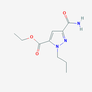 molecular formula C10H15N3O3 B2899687 ethyl 3-carbamoyl-1-propyl-1H-pyrazole-5-carboxylate CAS No. 1946818-62-7