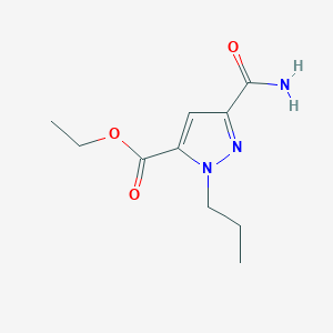 Ethyl 5-carbamoyl-2-propylpyrazole-3-carboxylate