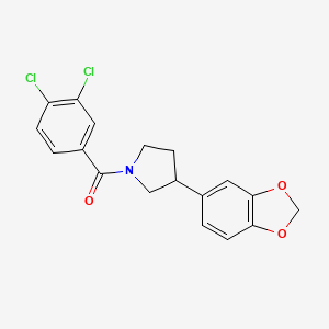 molecular formula C18H15Cl2NO3 B2899704 (3-(Benzo[d][1,3]dioxol-5-yl)pyrrolidin-1-yl)(3,4-dichlorophenyl)methanone CAS No. 2034341-22-3