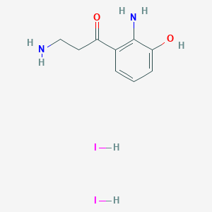 molecular formula C9H14I2N2O2 B2899716 3-Amino-1-(2-amino-3-hydroxyphenyl)propan-1-one dihydroiodide CAS No. 2155855-77-7