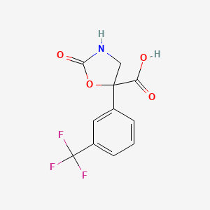 2-Oxo-5-[3-(trifluoromethyl)phenyl]-1,3-oxazolidine-5-carboxylic acid
