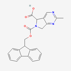 molecular formula C23H19N3O4 B2899722 6-(9H-Fluoren-9-ylmethoxycarbonyl)-2-methyl-5,7-dihydropyrrolo[3,4-d]pyrimidine-5-carboxylic acid CAS No. 2219370-64-4