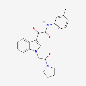 N-(3-methylphenyl)-2-oxo-2-[1-(2-oxo-2-pyrrolidin-1-ylethyl)indol-3-yl]acetamide