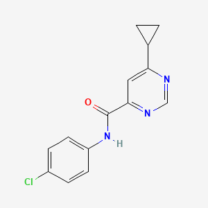 molecular formula C14H12ClN3O B2899727 N-(4-Chlorophenyl)-6-cyclopropylpyrimidine-4-carboxamide CAS No. 2380087-22-7