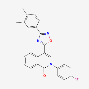 molecular formula C25H18FN3O2 B2899729 4-[3-(3,4-dimethylphenyl)-1,2,4-oxadiazol-5-yl]-2-(4-fluorophenyl)isoquinolin-1(2H)-one CAS No. 1326849-89-1