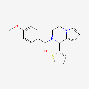 molecular formula C19H18N2O2S B2899735 (4-methoxyphenyl)(1-(thiophen-2-yl)-3,4-dihydropyrrolo[1,2-a]pyrazin-2(1H)-yl)methanone CAS No. 2034469-09-3