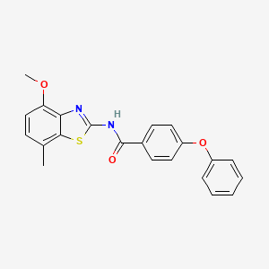 molecular formula C22H18N2O3S B2899749 N-(4-methoxy-7-methyl-1,3-benzothiazol-2-yl)-4-phenoxybenzamide CAS No. 921065-54-5