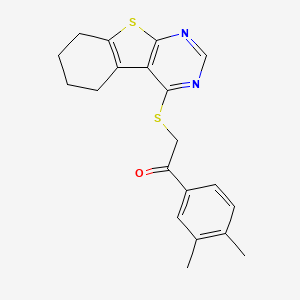 1-(3,4-Dimethylphenyl)-2-(5,6,7,8-tetrahydro-[1]benzothiolo[2,3-d]pyrimidin-4-ylsulfanyl)ethanone