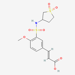 (2E)-3-{3-[(1,1-dioxidotetrahydrothiophen-3-yl)sulfamoyl]-4-methoxyphenyl}prop-2-enoic acid