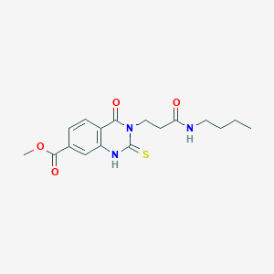 molecular formula C17H21N3O4S B2899763 Methyl 3-(3-(butylamino)-3-oxopropyl)-4-oxo-2-thioxo-1,2,3,4-tetrahydroquinazoline-7-carboxylate CAS No. 946354-00-3