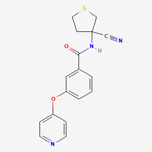 molecular formula C17H15N3O2S B2899786 N-(3-cyanothiolan-3-yl)-3-(pyridin-4-yloxy)benzamide CAS No. 1375156-60-7