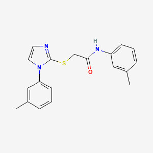 molecular formula C19H19N3OS B2899789 N-(m-tolyl)-2-((1-(m-tolyl)-1H-imidazol-2-yl)thio)acetamide CAS No. 851131-05-0