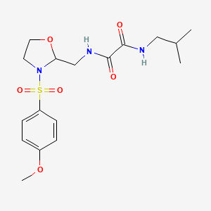 molecular formula C17H25N3O6S B2899798 N1-isobutyl-N2-((3-((4-methoxyphenyl)sulfonyl)oxazolidin-2-yl)methyl)oxalamide CAS No. 868981-50-4