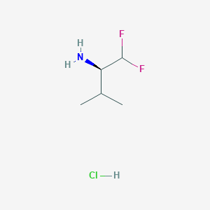 molecular formula C5H12ClF2N B2899802 (2R)-1,1-Difluoro-3-methylbutan-2-amine;hydrochloride CAS No. 2411179-68-3