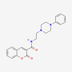 molecular formula C22H23N3O3 B2899803 2-oxo-N-(2-(4-phenylpiperazin-1-yl)ethyl)-2H-chromene-3-carboxamide CAS No. 1049444-09-8