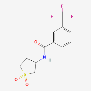 molecular formula C12H12F3NO3S B2899805 N-(1,1-dioxo-1lambda6-thiolan-3-yl)-3-(trifluoromethyl)benzamide CAS No. 874788-54-2