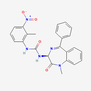1-(1-methyl-2-oxo-5-phenyl-2,3-dihydro-1H-1,4-diazepin-3-yl)-3-(2-methyl-3-nitrophenyl)urea