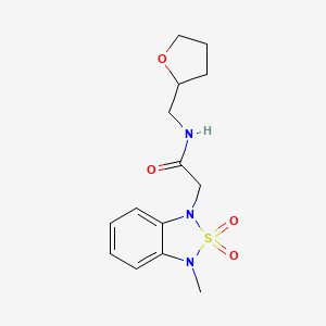 2-(3-methyl-2,2-dioxidobenzo[c][1,2,5]thiadiazol-1(3H)-yl)-N-((tetrahydrofuran-2-yl)methyl)acetamide