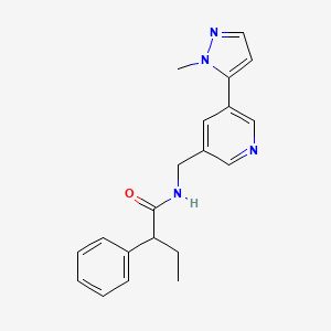 molecular formula C20H22N4O B2899821 N-((5-(1-methyl-1H-pyrazol-5-yl)pyridin-3-yl)methyl)-2-phenylbutanamide CAS No. 2034559-04-9