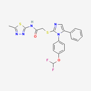 2-((1-(4-(difluoromethoxy)phenyl)-5-phenyl-1H-imidazol-2-yl)thio)-N-(5-methyl-1,3,4-thiadiazol-2-yl)acetamide