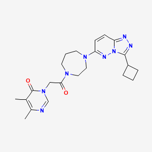 B2899839 3-[2-[4-(3-Cyclobutyl-[1,2,4]triazolo[4,3-b]pyridazin-6-yl)-1,4-diazepan-1-yl]-2-oxoethyl]-5,6-dimethylpyrimidin-4-one CAS No. 2379995-85-2