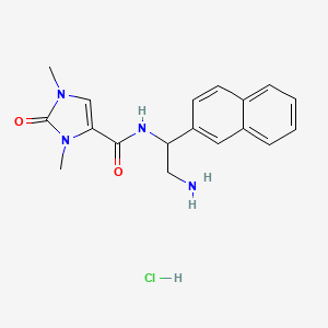 molecular formula C18H21ClN4O2 B2899842 N-(2-Amino-1-naphthalen-2-ylethyl)-1,3-dimethyl-2-oxoimidazole-4-carboxamide;hydrochloride CAS No. 2445791-27-3