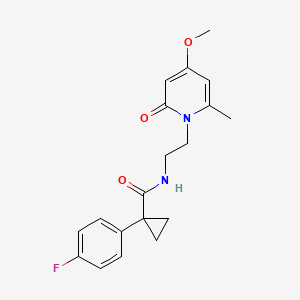 molecular formula C19H21FN2O3 B2899845 1-(4-fluorophenyl)-N-[2-(4-methoxy-6-methyl-2-oxo-1,2-dihydropyridin-1-yl)ethyl]cyclopropane-1-carboxamide CAS No. 1904126-44-8