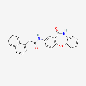 molecular formula C25H18N2O3 B2899846 2-(naphthalen-1-yl)-N-(11-oxo-10,11-dihydrodibenzo[b,f][1,4]oxazepin-2-yl)acetamide CAS No. 922108-89-2