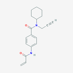 molecular formula C19H22N2O2 B2899849 N-Cyclohexyl-4-(prop-2-enoylamino)-N-prop-2-ynylbenzamide CAS No. 2411217-29-1