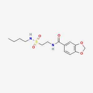 molecular formula C14H20N2O5S B2899928 N-[2-(butylsulfamoyl)ethyl]-2H-1,3-benzodioxole-5-carboxamide CAS No. 899968-26-4
