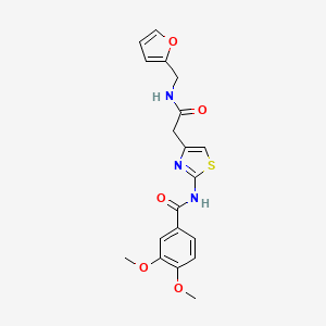 molecular formula C19H19N3O5S B2899931 N-(4-(2-((furan-2-ylmethyl)amino)-2-oxoethyl)thiazol-2-yl)-3,4-dimethoxybenzamide CAS No. 921793-09-1