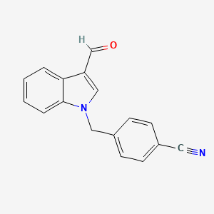 molecular formula C17H12N2O B2899932 4-[(3-formyl-1H-indol-1-yl)methyl]benzonitrile CAS No. 340319-18-8