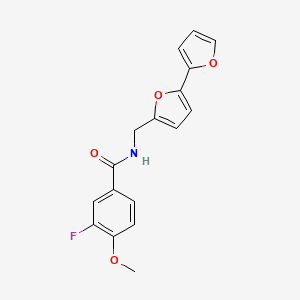 molecular formula C17H14FNO4 B2899937 N-([2,2'-bifuran]-5-ylmethyl)-3-fluoro-4-methoxybenzamide CAS No. 2034564-21-9