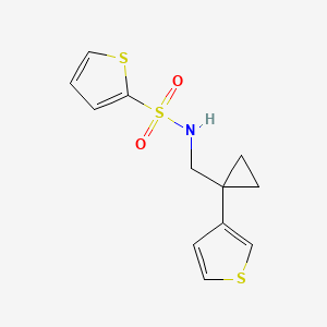molecular formula C12H13NO2S3 B2899944 N-{[1-(thiophen-3-yl)cyclopropyl]methyl}thiophene-2-sulfonamide CAS No. 2415623-74-2