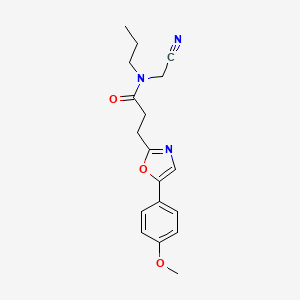 molecular formula C18H21N3O3 B2899960 N-(cyanomethyl)-3-[5-(4-methoxyphenyl)-1,3-oxazol-2-yl]-N-propylpropanamide CAS No. 1280799-13-4
