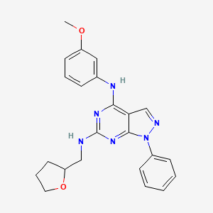 molecular formula C23H24N6O2 B2899965 N4-(3-methoxyphenyl)-N6-[(oxolan-2-yl)methyl]-1-phenyl-1H-pyrazolo[3,4-d]pyrimidine-4,6-diamine CAS No. 1005297-11-9