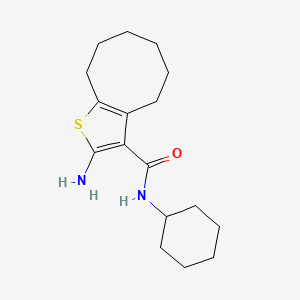 molecular formula C17H26N2OS B2899975 2-amino-N-cyclohexyl-4,5,6,7,8,9-hexahydrocycloocta[b]thiophene-3-carboxamide CAS No. 667412-95-5