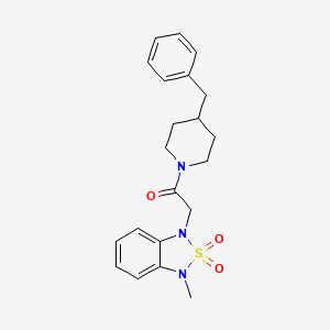 molecular formula C21H25N3O3S B2899978 1-(4-benzylpiperidin-1-yl)-2-(3-methyl-2,2-dioxidobenzo[c][1,2,5]thiadiazol-1(3H)-yl)ethanone CAS No. 2034263-43-7