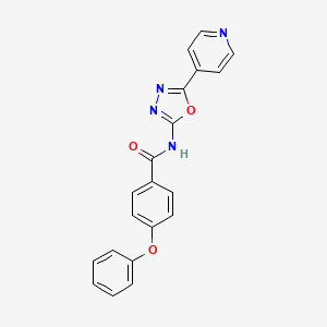molecular formula C20H14N4O3 B2899981 4-phenoxy-N-[5-(pyridin-4-yl)-1,3,4-oxadiazol-2-yl]benzamide CAS No. 887867-81-4