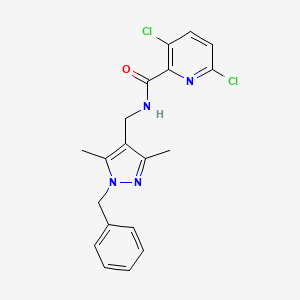 molecular formula C19H18Cl2N4O B2900001 N-[(1-benzyl-3,5-dimethylpyrazol-4-yl)methyl]-3,6-dichloropyridine-2-carboxamide CAS No. 1176526-41-2