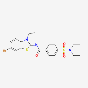 molecular formula C20H22BrN3O3S2 B2900002 N-[(2Z)-6-bromo-3-ethyl-2,3-dihydro-1,3-benzothiazol-2-ylidene]-4-(diethylsulfamoyl)benzamide CAS No. 850910-06-4