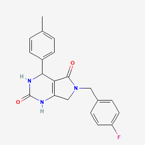 molecular formula C20H18FN3O2 B2900025 6-(4-fluorobenzyl)-4-(p-tolyl)-3,4,6,7-tetrahydro-1H-pyrrolo[3,4-d]pyrimidine-2,5-dione CAS No. 1021060-49-0