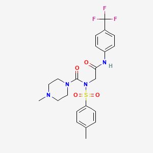 B2900034 4-methyl-N-(2-oxo-2-((4-(trifluoromethyl)phenyl)amino)ethyl)-N-tosylpiperazine-1-carboxamide CAS No. 887196-94-3
