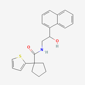 molecular formula C22H23NO2S B2900045 N-(2-hydroxy-2-(naphthalen-1-yl)ethyl)-1-(thiophen-2-yl)cyclopentanecarboxamide CAS No. 1351608-93-9