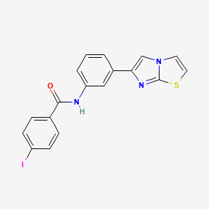 molecular formula C18H12IN3OS B2900053 N-(3-(imidazo[2,1-b]thiazol-6-yl)phenyl)-4-iodobenzamide CAS No. 667910-75-0