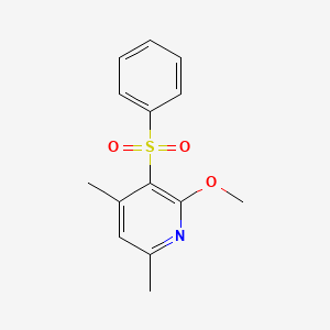 molecular formula C14H15NO3S B2900064 3-(Benzenesulfonyl)-2-methoxy-4,6-dimethylpyridine CAS No. 866136-17-6