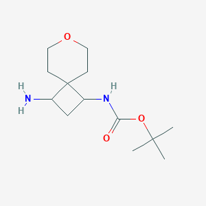 molecular formula C13H24N2O3 B2900079 tert-butyl N-{3-amino-7-oxaspiro[3.5]nonan-1-yl}carbamate CAS No. 2138101-23-0